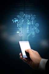 Canvas Print - smart phone internet technology