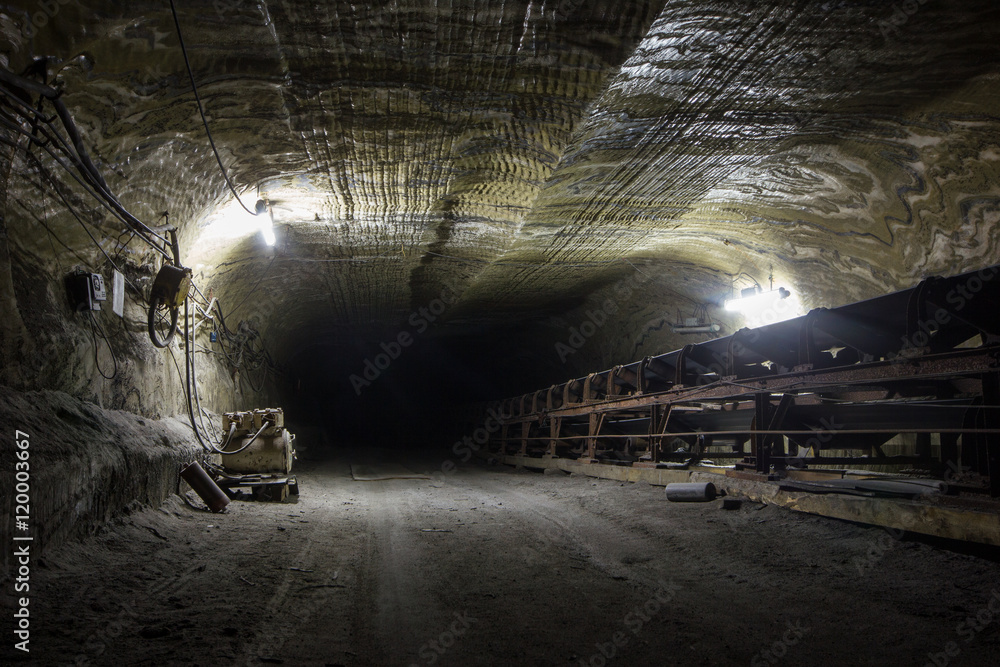 Underground salt mine tunnel Stock Photo | Adobe Stock
