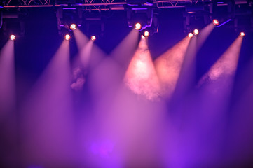 Purple stage spotlights