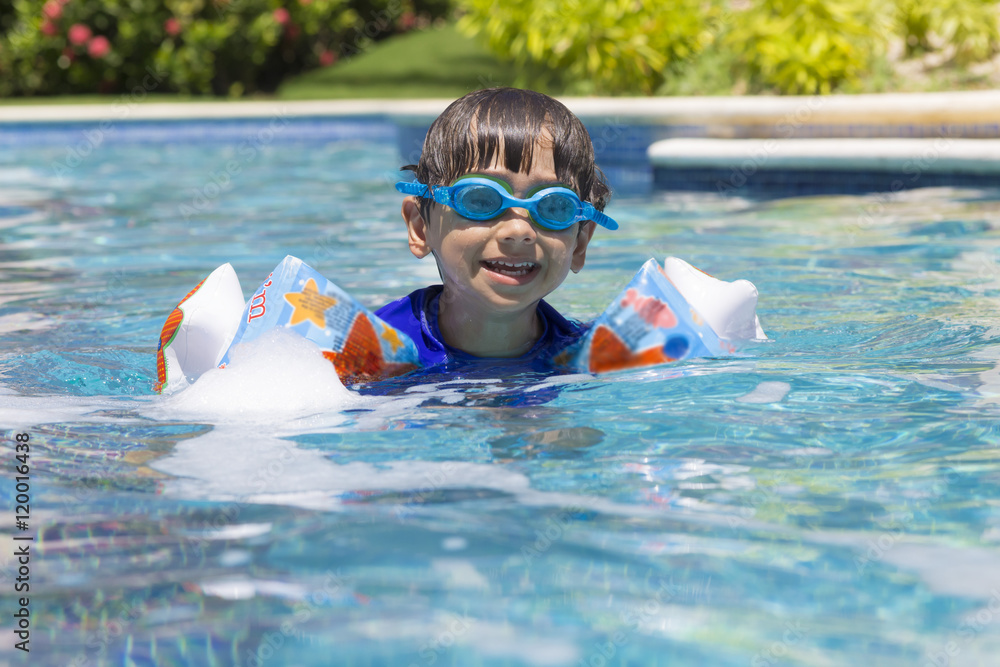 Happy Boy in the Swimming Pool Stock Photo | Adobe Stock
