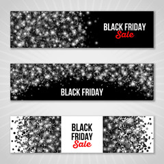 Wall Mural - Set of Horizontal Black Friday Sale Banners