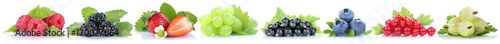 Naklejka nad blat kuchenny Sammlung Beeren Erdbeeren Blaubeeren Himbeeren Johannisbeeren Tr