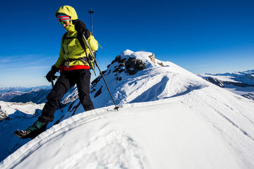 Canvas Print - Winter mountain climbing