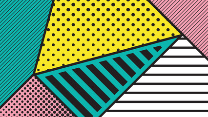 black and white pop art geometric pattern