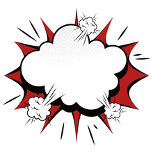 Explosion Comic Pow Expression Bomb Bam Boom Effect Vector Illustration