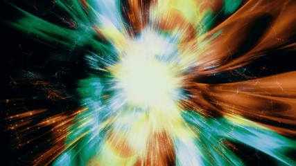 Canvas Print - Space 2195: Flying through star fields and galaxies in deep space as a supernova bursts light (Loop).