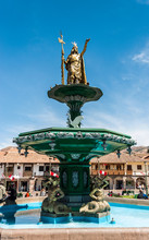 Fountain In The Form Of An Incan Ruler Manco Capac In The Plaza