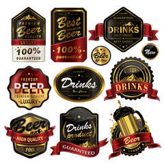 Wall Mural - Attractive drinks labels set