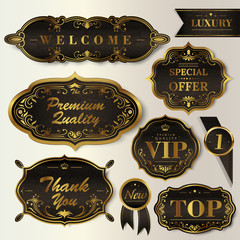 Wall Mural - luxury black labels set