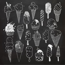 Hand- Drawn Ice Cream Vector Drawings Set
