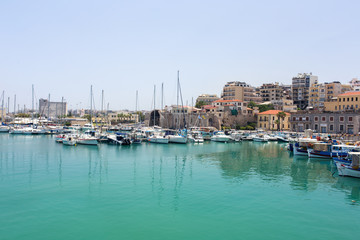 Wall Mural - marina with boats in the town