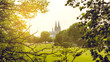Köllner Dom im Rheinpark bei Sonnenuntergang