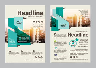 Green Brochure Layout design template. Annual Report Flyer Leaflet cover Presentation Modern background. illustration vector in A4 size