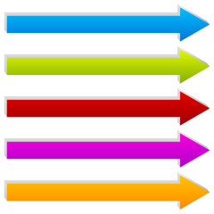 Poster - Straight 3d arrows in several colors. Arrow shapes.