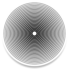 Poster - Concentric circles, rings abstract geometric element. Ripple, im