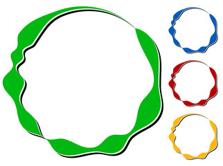 Leinwandbilder - Circle design element with knockout shadow in 4 colors