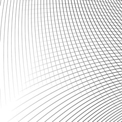 Leinwandbilder - Grid - mesh of dynamic curved lines. Abstract geometric pattern.