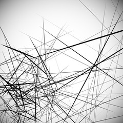 Leinwandbilder - Monochrome random chaotic edgy lines abstract artistic pattern