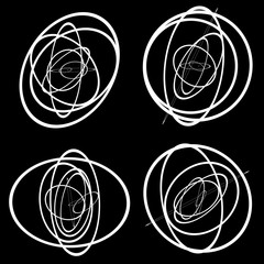 Aufkleber - Random circles, ovals forming squiggly lines. Abstract artistic