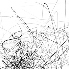 Leinwandbilder - Monochrome random chaotic squiggle lines abstract artistic patte