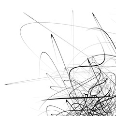 Leinwandbilder - Monochrome random chaotic squiggle lines abstract artistic patte