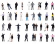 © ghoststone - collection 'Back view of  business people'. Rear view people collection. backside view of person. Isolated over white background. people in formal clothes do all sorts of things