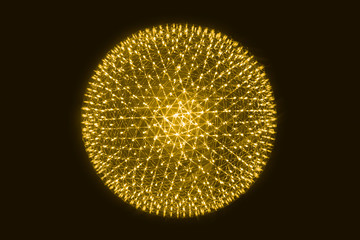 orange led ball simulation of nucleus of atom science abstract concept.