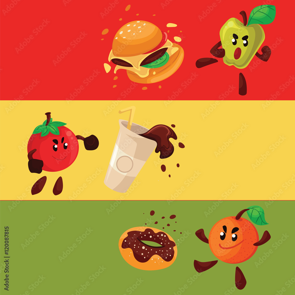 Vector Illustration Of Healthy Organic Food Habits Eating Fresh Health Diet  Stock Illustration - Download Image Now - iStock, image size:1000x1000