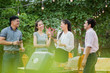 © torwaiphoto - Dinner party, barbecue and roast pork at night