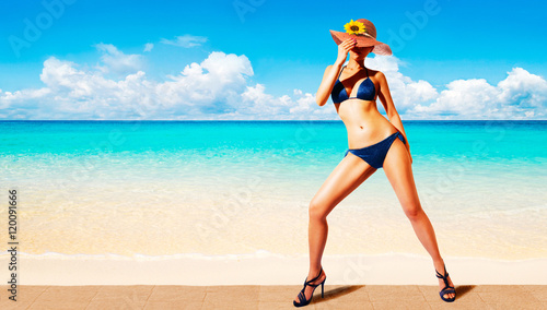 high heels at the beach