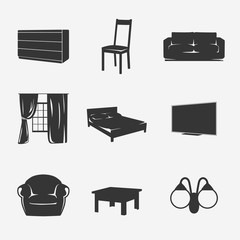 Wall Mural - Furniture icons