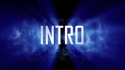intro title. 10 seconds loopable intro with cloud of smoke and rays of light. light rays pass throug