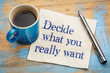 Decide what you really want