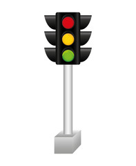 Poster - semaphore traffic light isolated icon vector illustration design