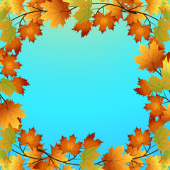 Wall Mural - pattern with yellow and red leaves