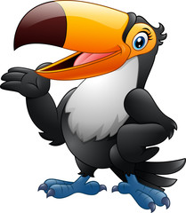 Wall Mural - Cartoon funny toucan presenting