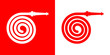 Icono plano manguera espiral rojo