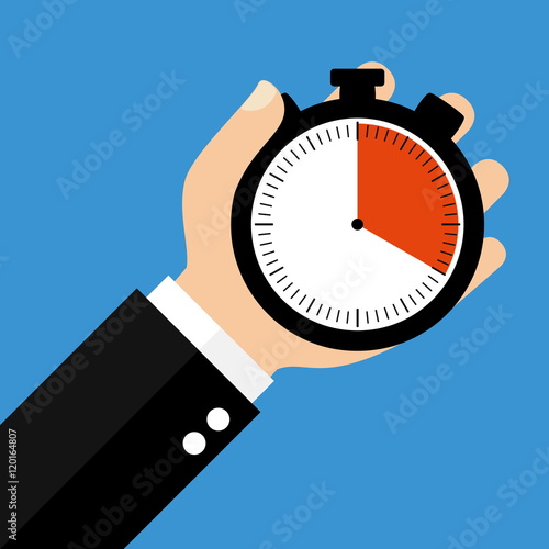 Hand mit Stoppuhr 20 Sekunden 20 Minuten oder 4 Stunden ilustración de Stock Adobe Stock