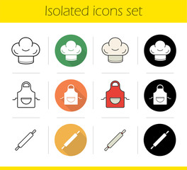 Kitchen accessories icons set