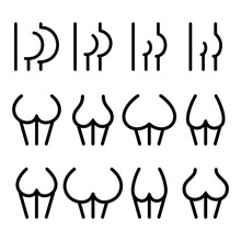 Different bum sizes icons - large, flat, big, small
