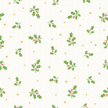 Seamless Christmas Pattern With Holly