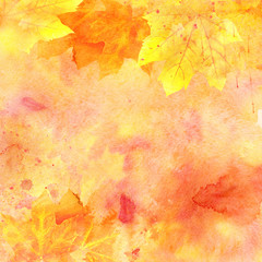 Watercolor autumn background.