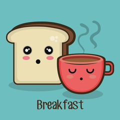 Canvas Print - set cartoon breakfast design vector illustration eps 10