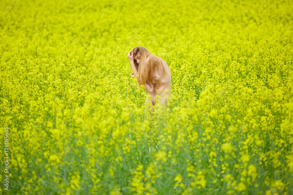 Sexy nude girl on the nature rape Stock Photo | Adobe Stock