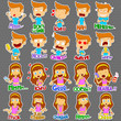 © stockillustrator - Boy and Girl Emoji for different expression  feeling