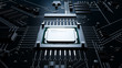 Cpu on a motherboard. technology background. High resolution 3d render