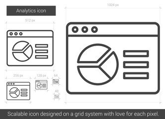 Wall Mural - analytics line icon.