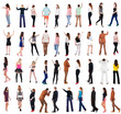 © ghoststone - Collection Back view people . Rear view people set. backside view of person. Isolated over white background .