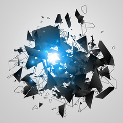 Wall Mural - abstract black explosion. geometric background. vector illustration