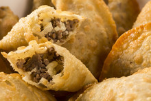 Brazilian Snack. Meat Pastry With Cheese